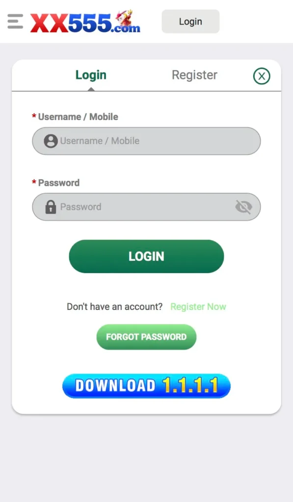 XX555 Game Login